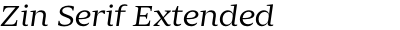 Zin Serif Extended Regular Italic